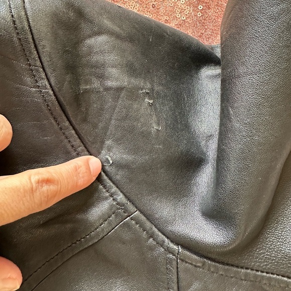 Charles Klein  Men's  L Black Genuine Soft  Leather Blazer Zip Front Jacket Coat - Picture 11 of 11